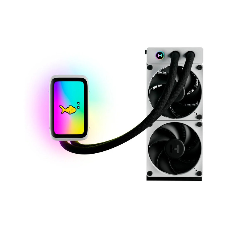 Hyte Q60 THICC LCD 240 qRGB AIO Liquid CPU Cooler - Black & White - مبرد